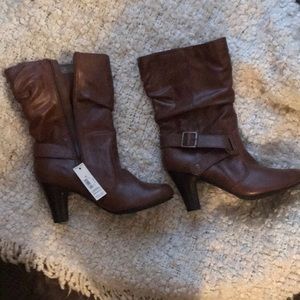 Over ankle brown boots